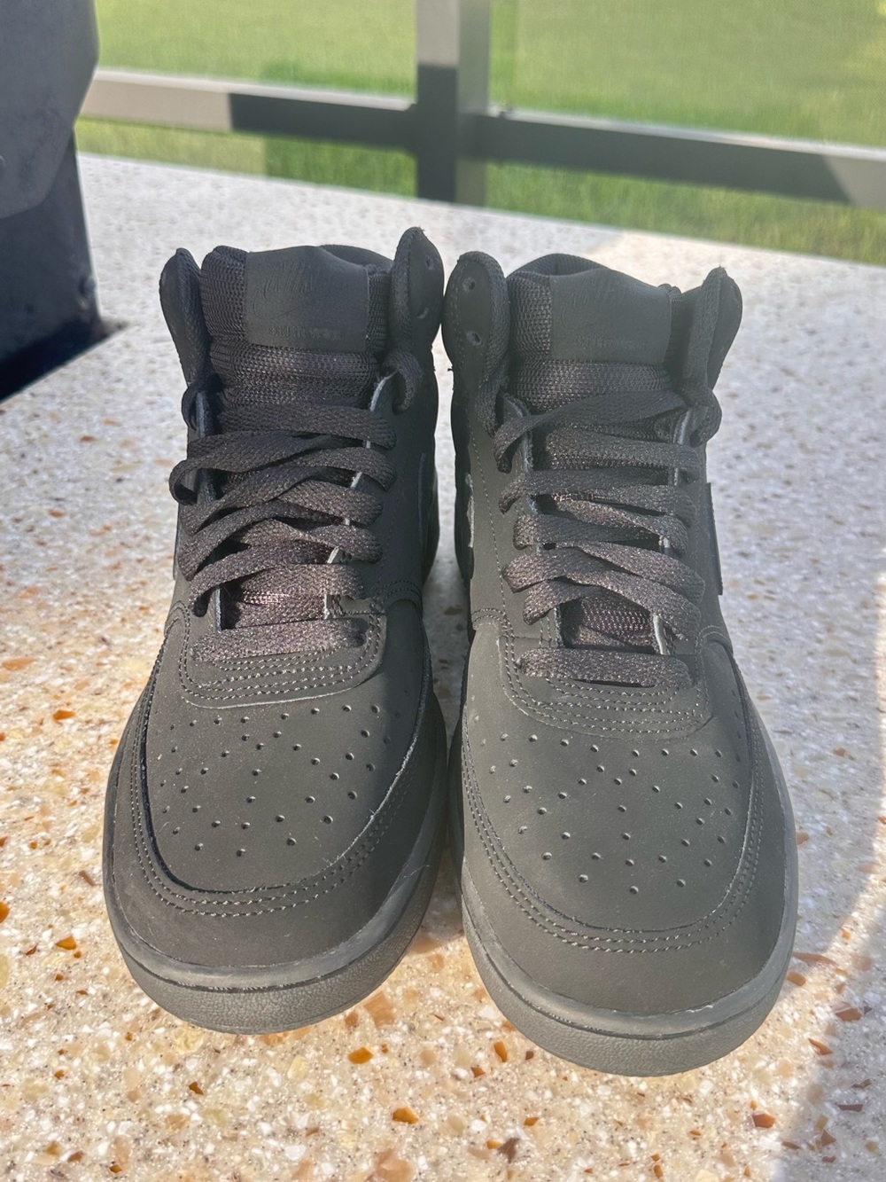 Nike Court Vision Mid Triple Black Shorts Size 7.5